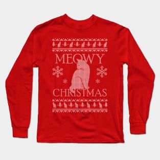 MEOWY CHRISTMAS UGLY SWEATER Long Sleeve T-Shirt